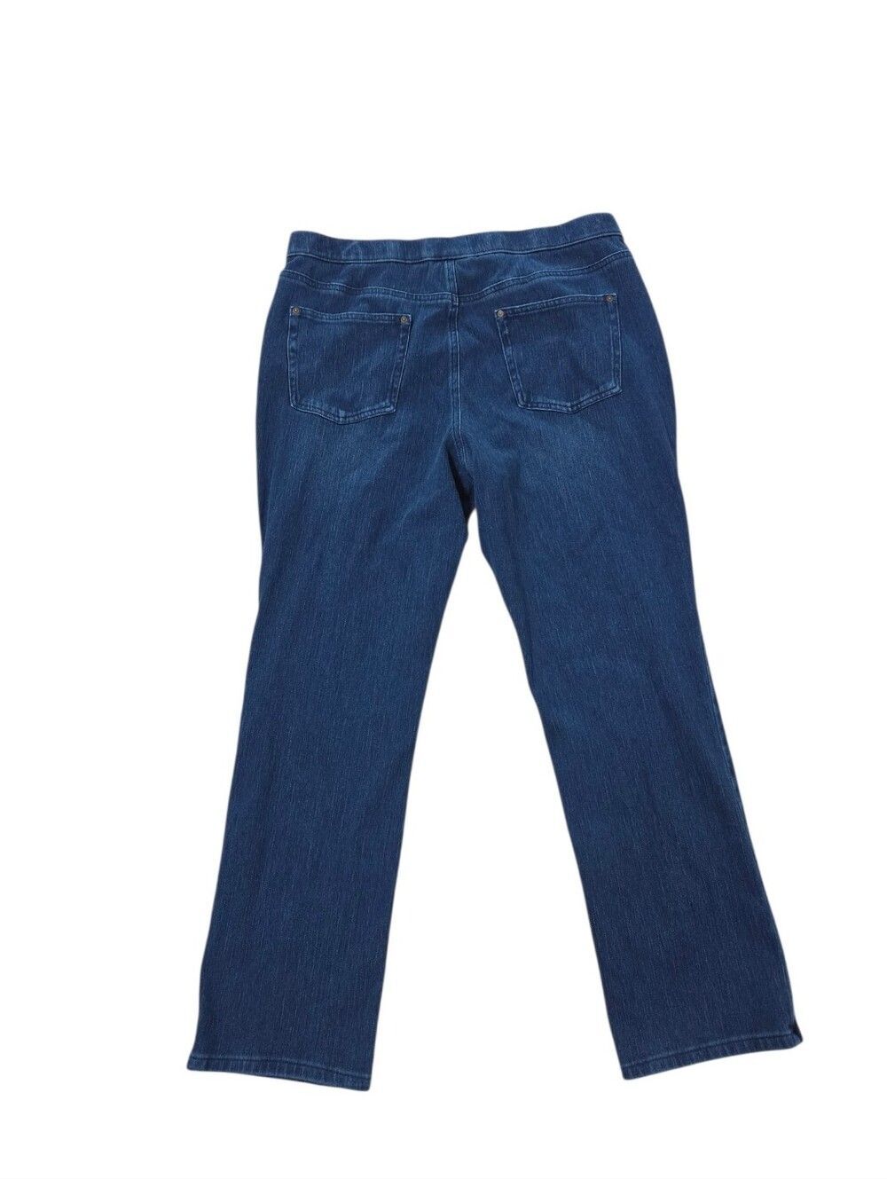 Belle by Kim Gravel Size 16 Pull On Dark Wash Straight Leg Comfort Stretch Jeans - Picture 3 of 10